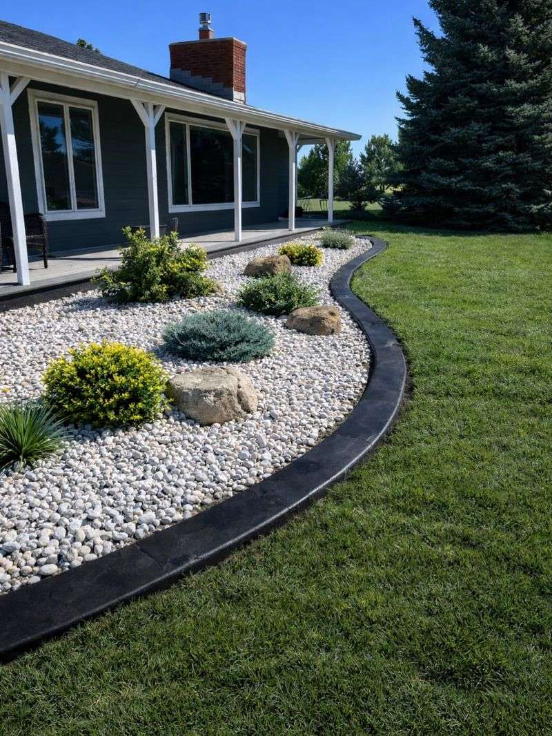 Gravel Edging Defines Beds With Simple Contrast