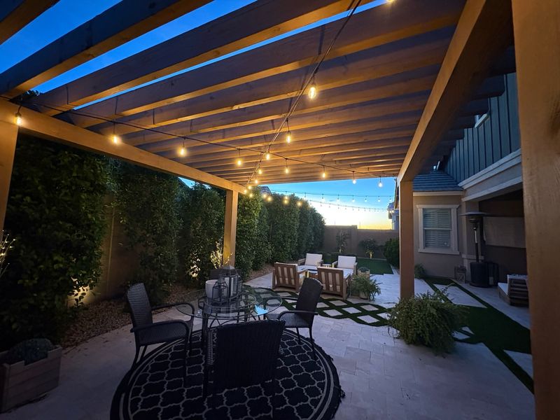 Outdoor Dining Under String Lights