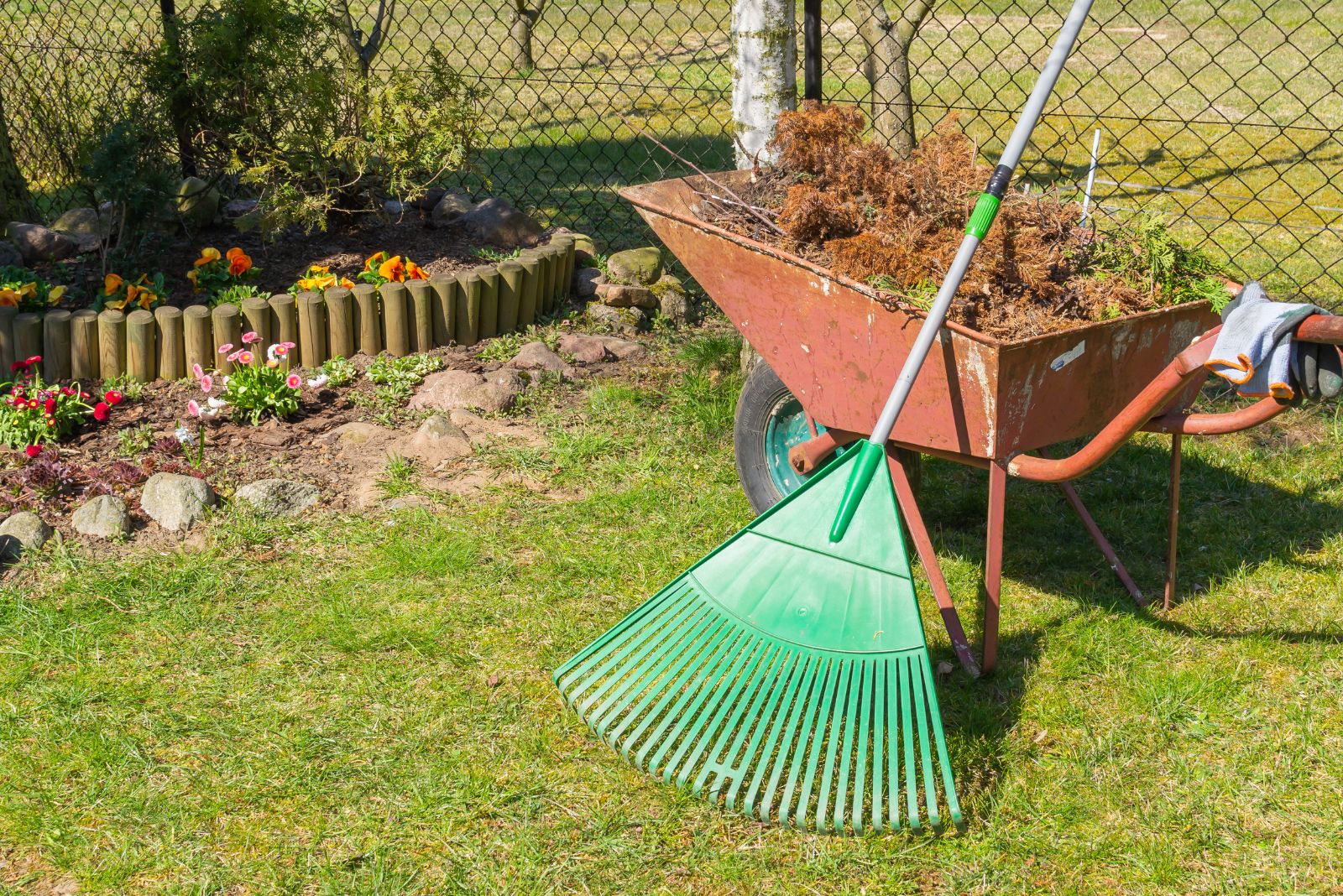 cleaning garden bed