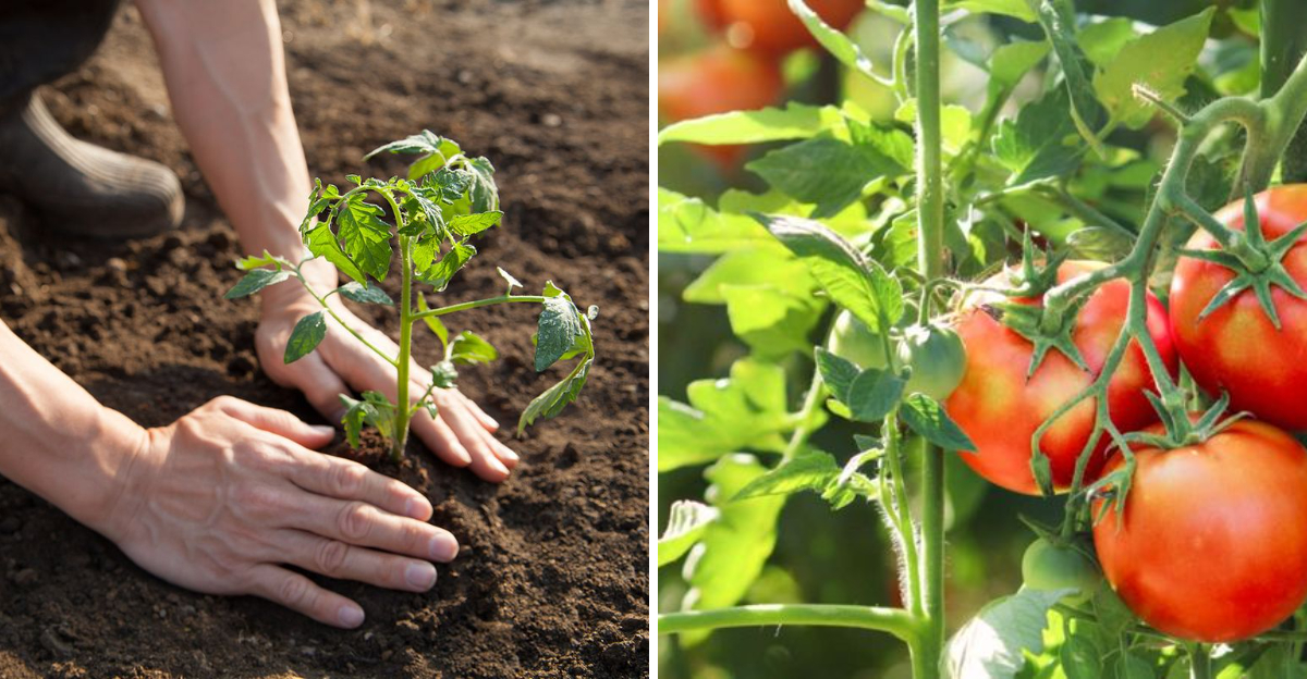 planting tomatoes and harvest