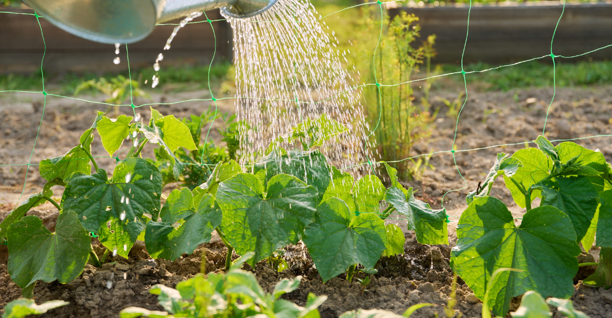 watering new seedlings