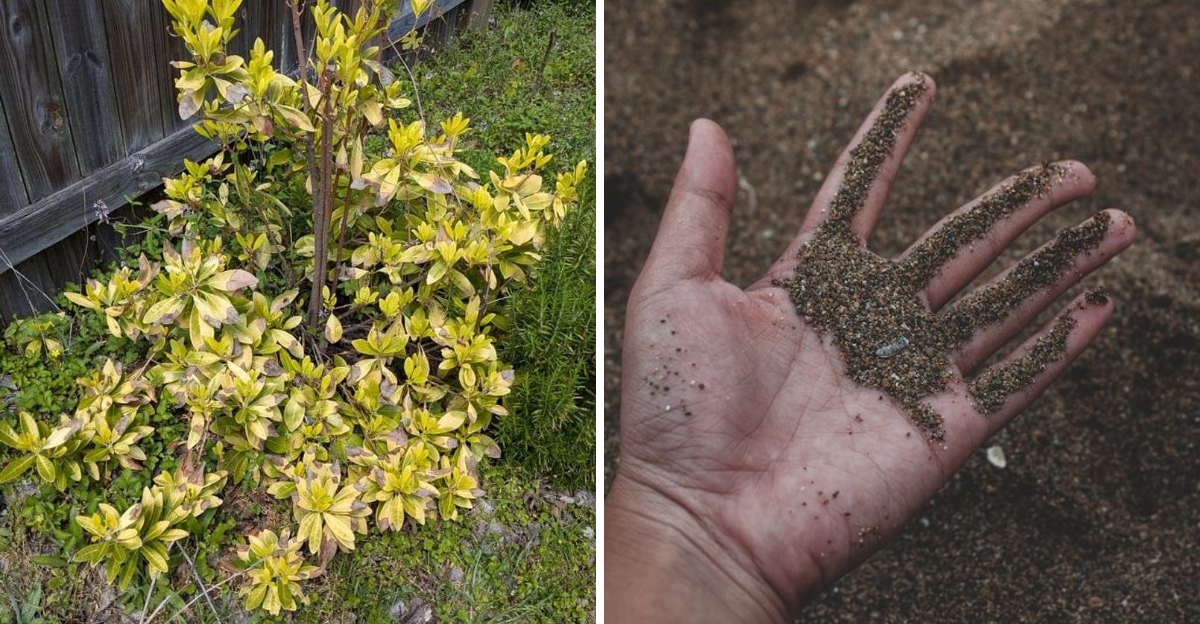 yellow foliage sandy soil