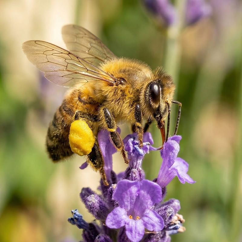 Lavender Attracts Bees With Fragrant Purple Blooms