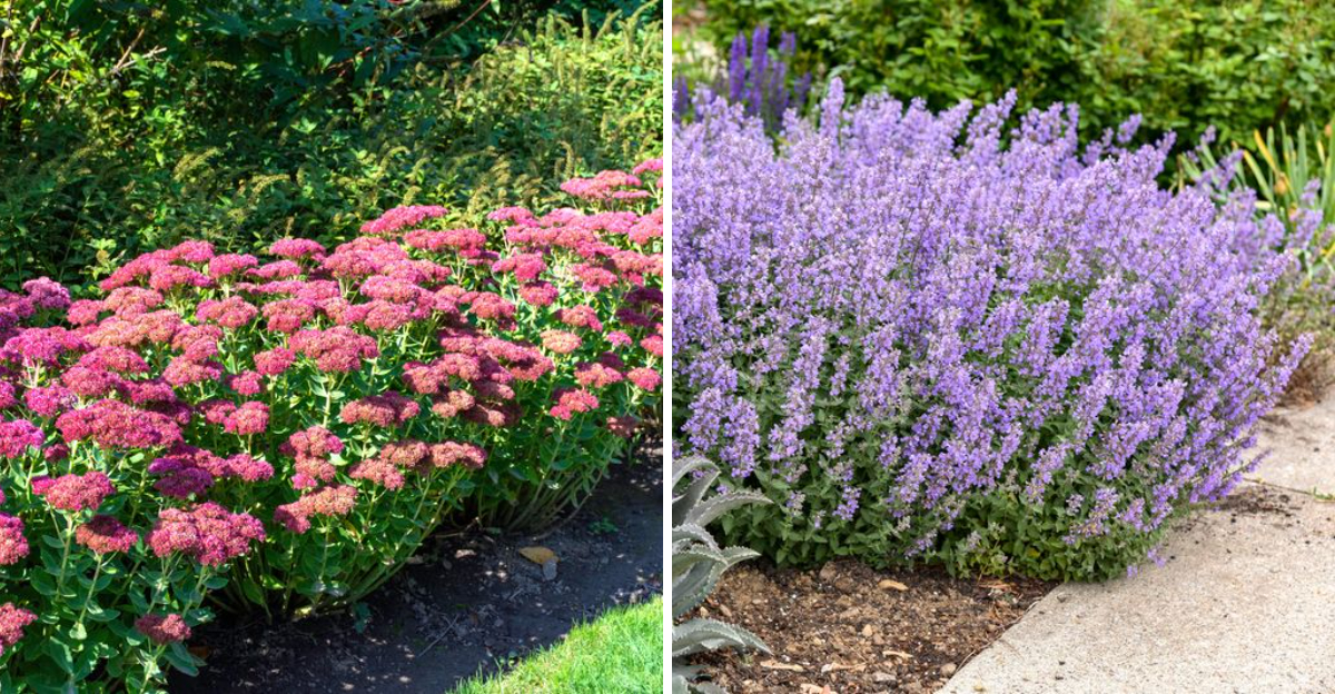 sedum and catmint