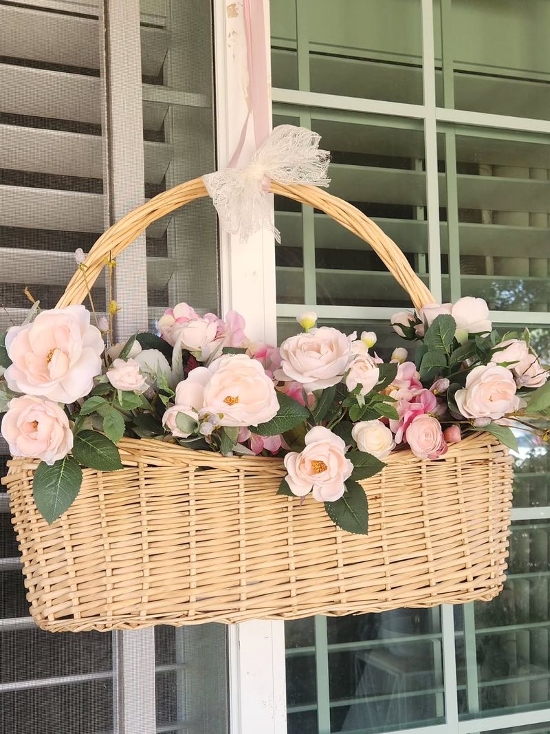 Old Baskets Turn Into Easy Hanging Planters
