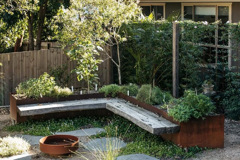 Add Built In Seating Around Raised Beds