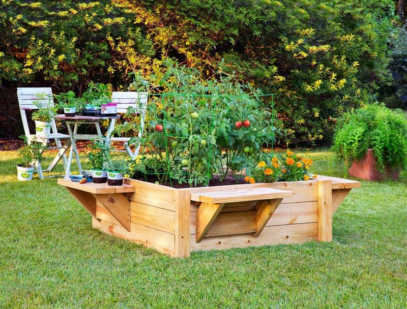 Add Built In Seating To Make The Raised Bed More Inviting