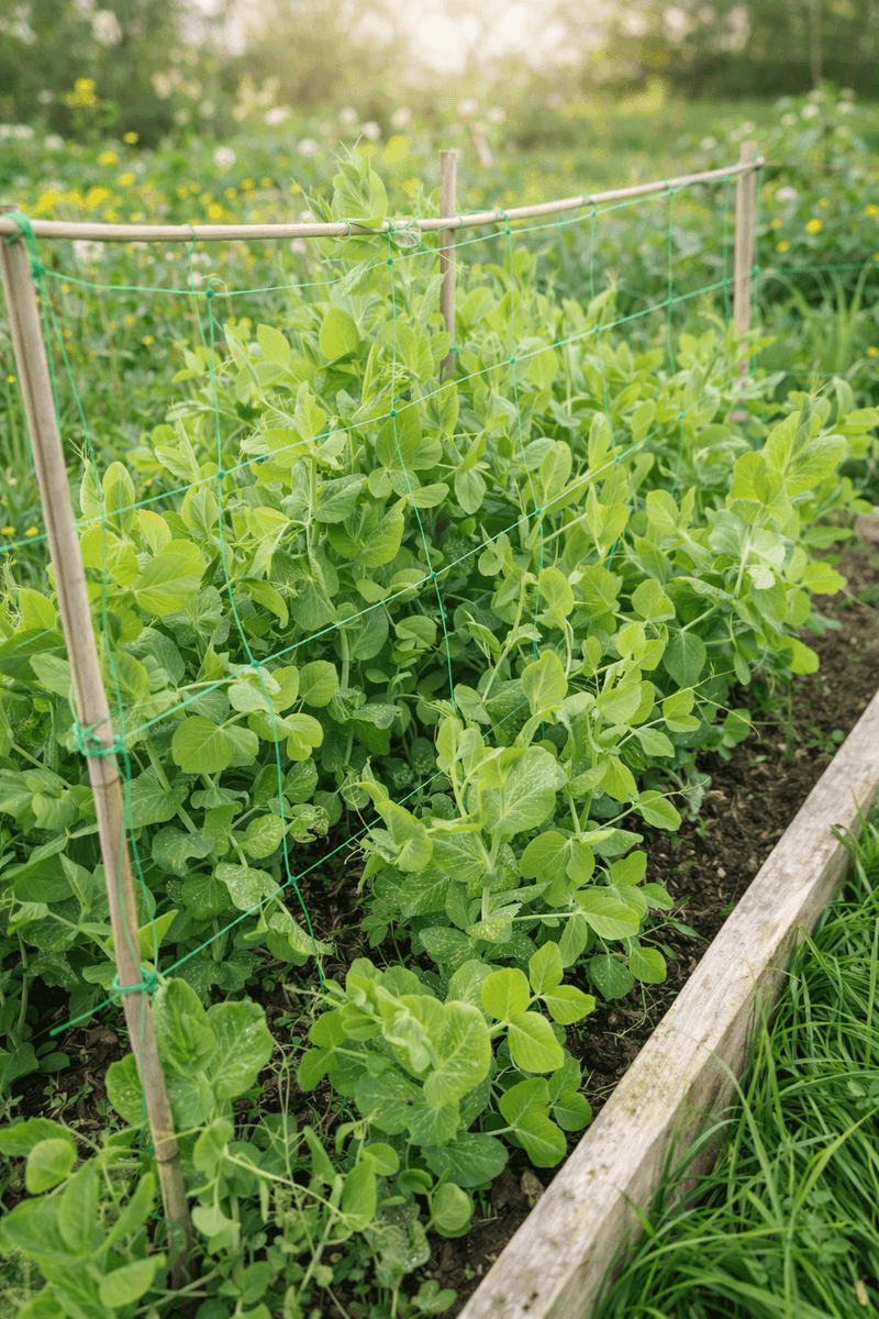 Peas Climb Early And Produce Sweet Pods