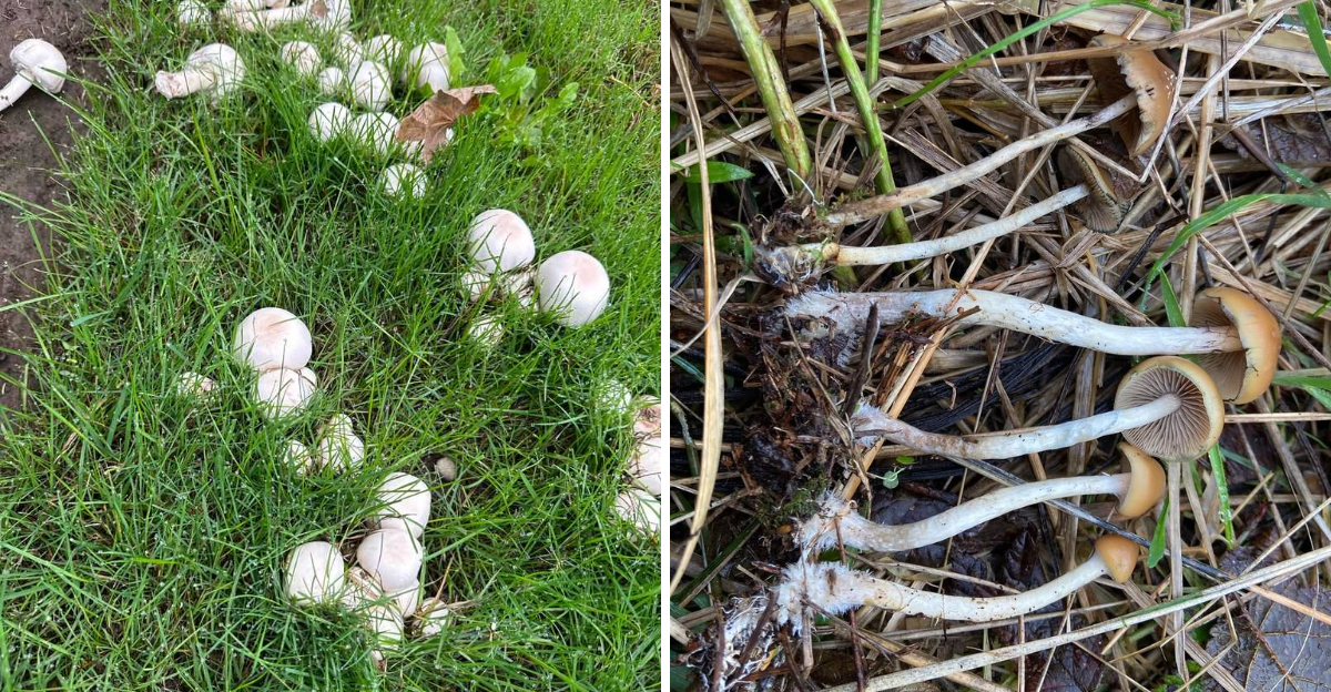 mushrooms in lawn