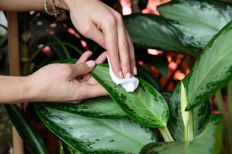 Wipe Leaves To Remove Dust