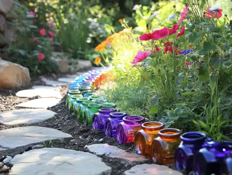 Bottle Edging Adds A Creative Touch With Reused Glass