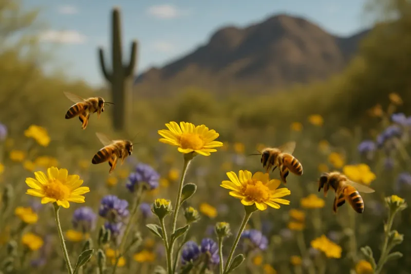 Honey Bees Stay Busy In Flowering Landscapes