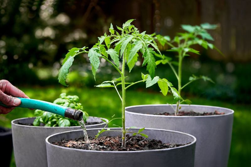 Ignoring Container Tomato Water Needs