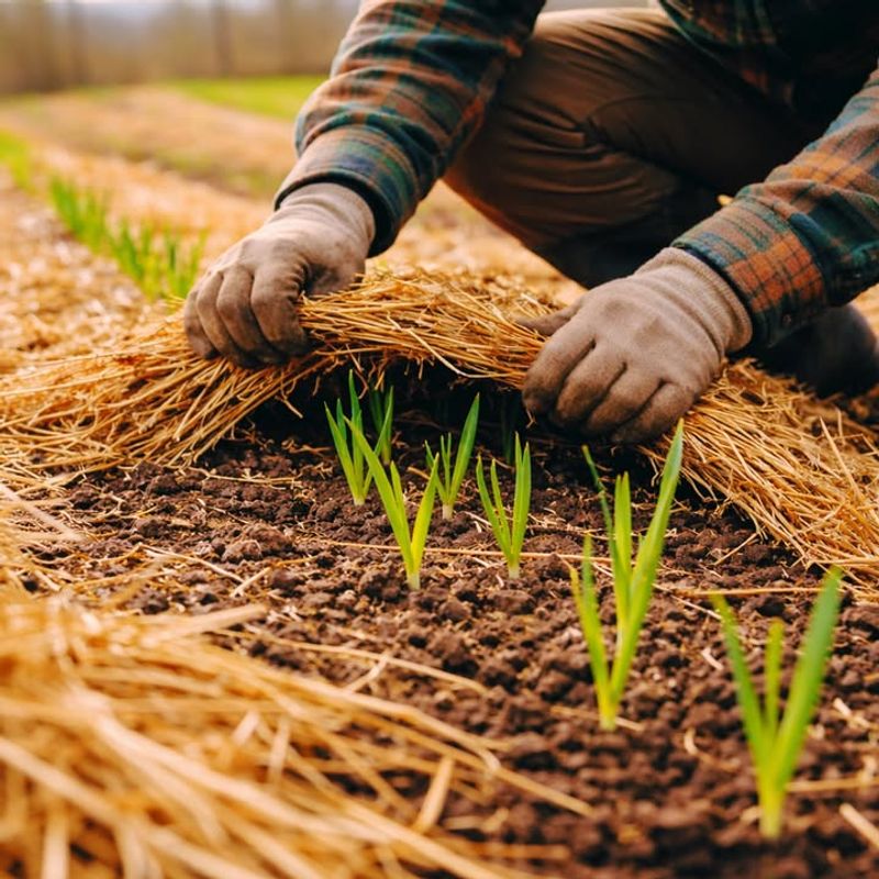 Mulch With Clean Straw For Winter Protection