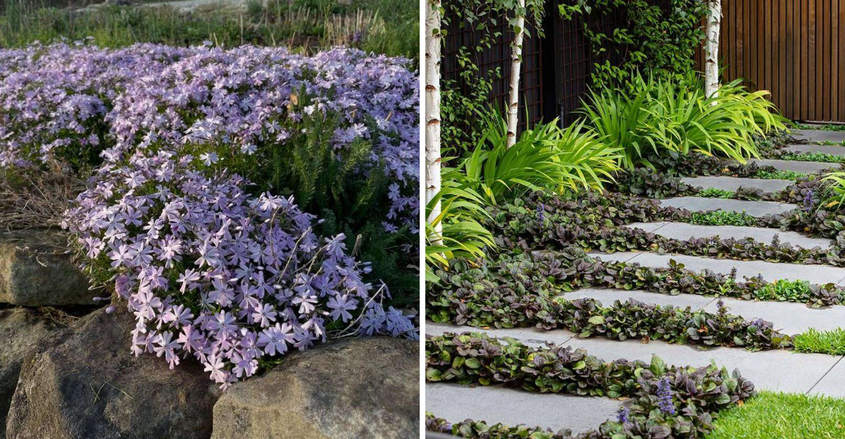 creeping phlox and bugleweed