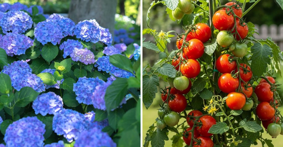 hydrangea and tomato