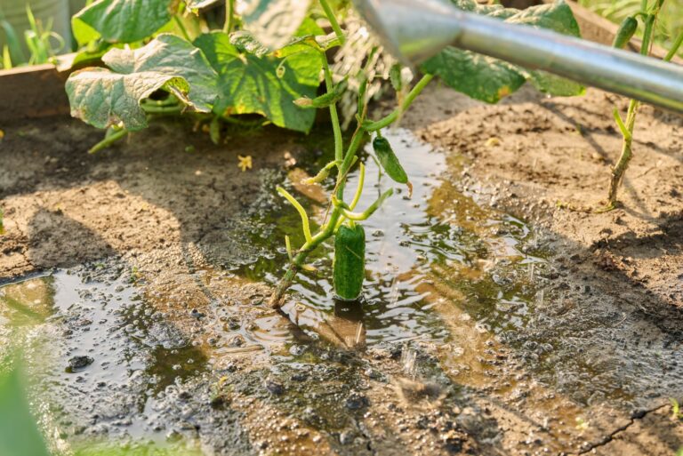 watering cucumber