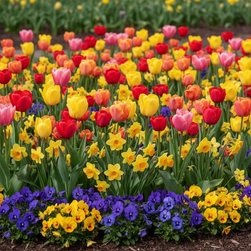 Tulips And Pansies Create Early Spring Color