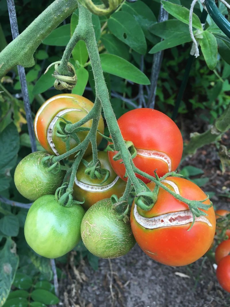 Sudden Heavy Watering Causes Tomatoes To Split Open