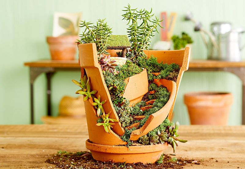 Create Unique Garden Art With Broken Pots