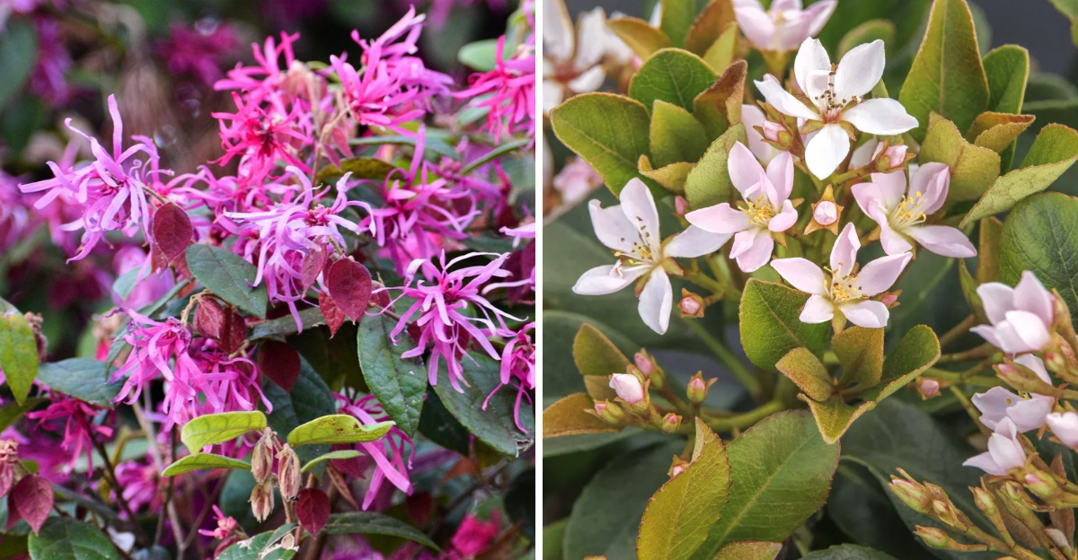 Loropetalum and Indian Hawthorn