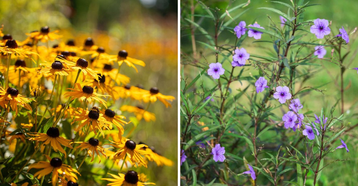 black eyed susan and mexican petunia