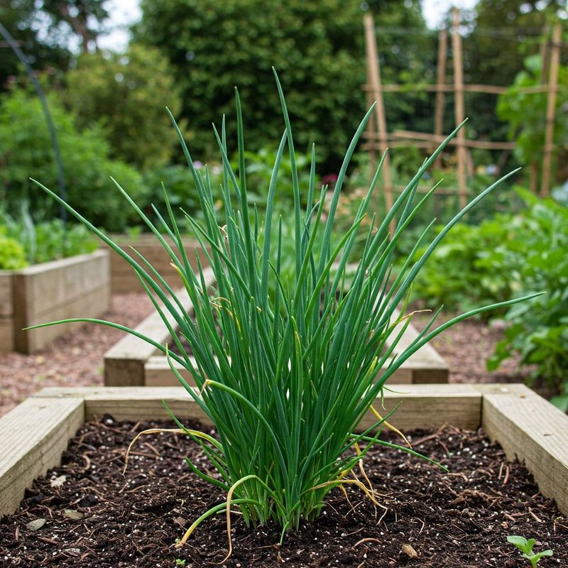 Chives Send Up Tender Green Growth