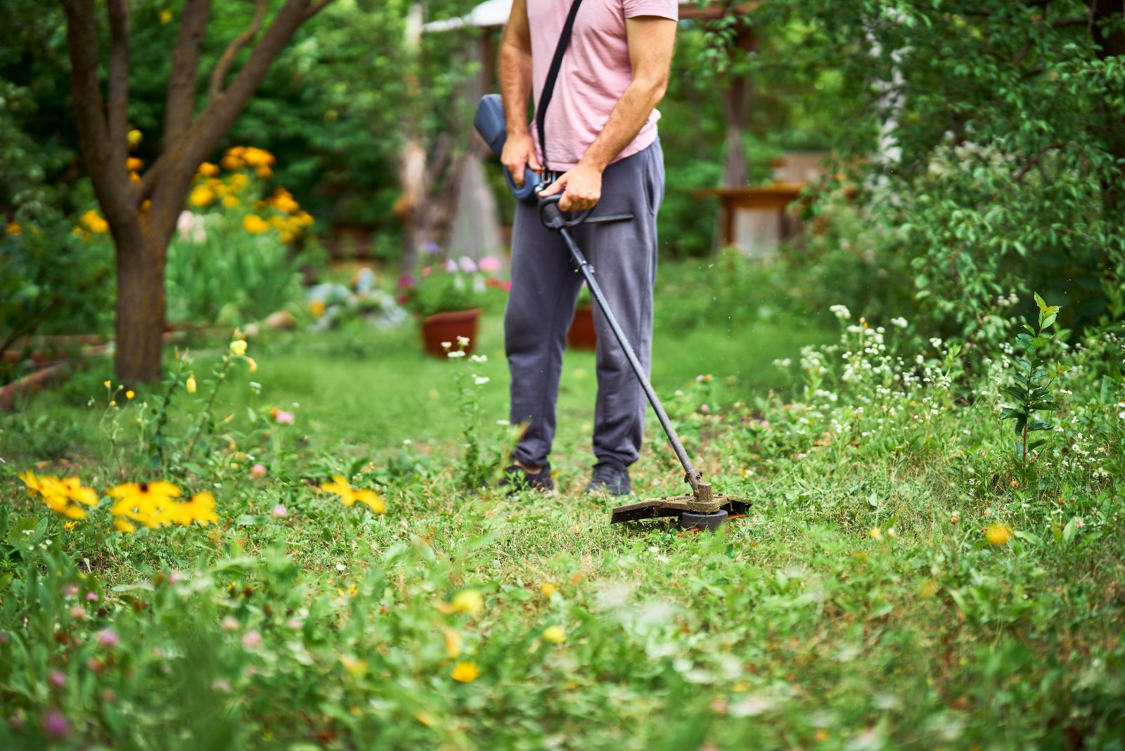 cutting grass