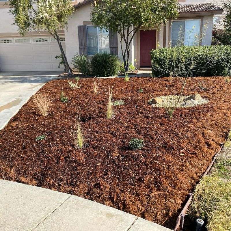 Fresh Mulch Helps Reduce Soil Erosion From Strong Watering