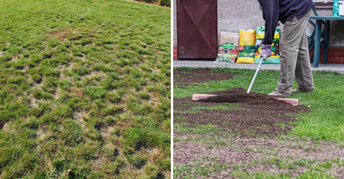 fixing bumpy lawn