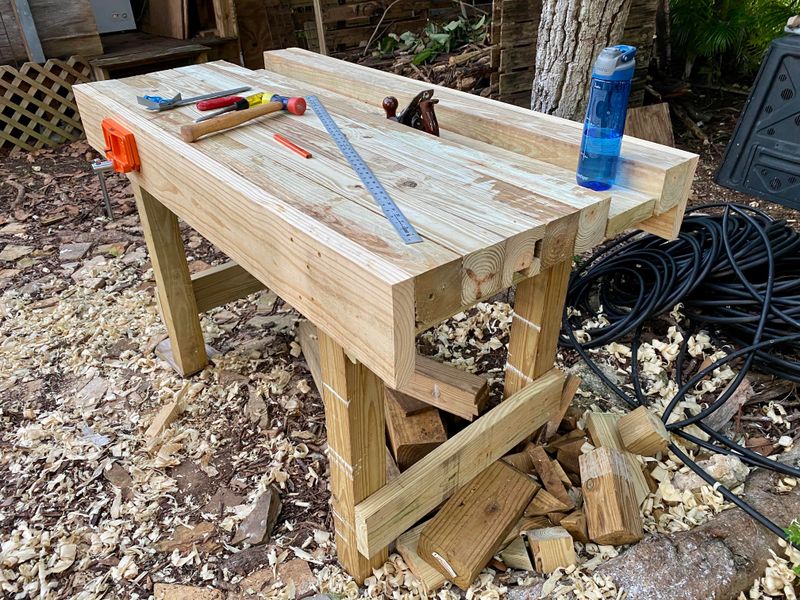 Messy Outdoor Workbenches Provide Protected Shelter Messy Outdoor Workbenches Provide Protected Shelter