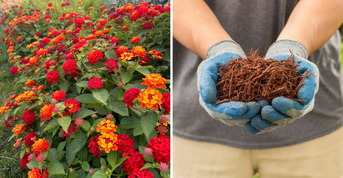 texas lantana and mulch