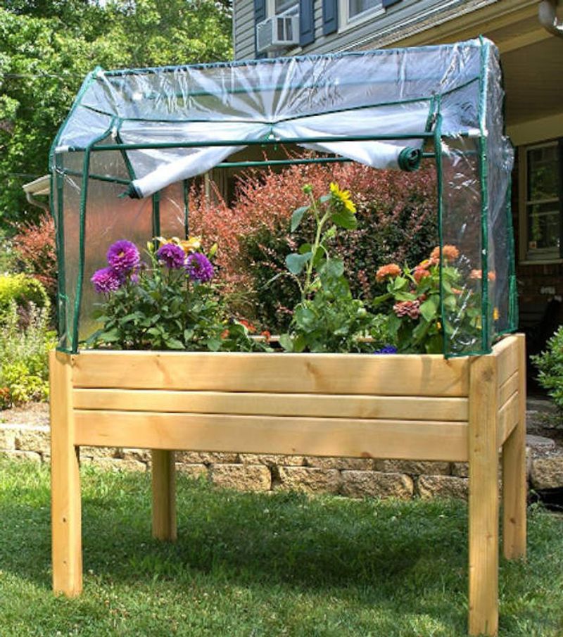 Raised Bed Greenhouse Combo For Better Heat Control