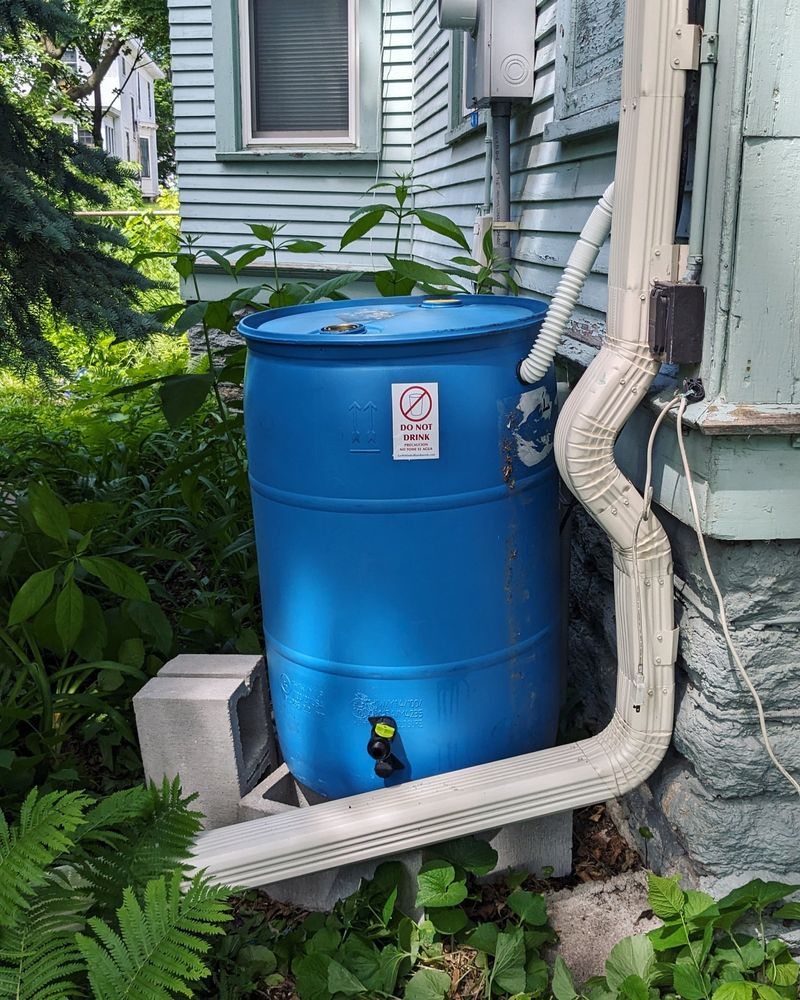 Storing Buckets And Tarps Where Rainwater Collects