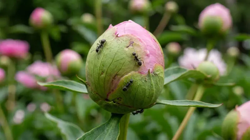 Strong Water Spray Can Wash Ants Off Buds Quickly