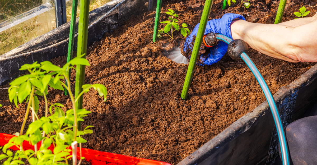 watering garden bed