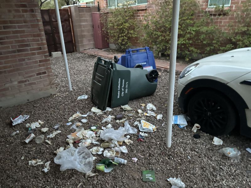 Using Unsecured Trash Cans Using Unsecured Trash Cans