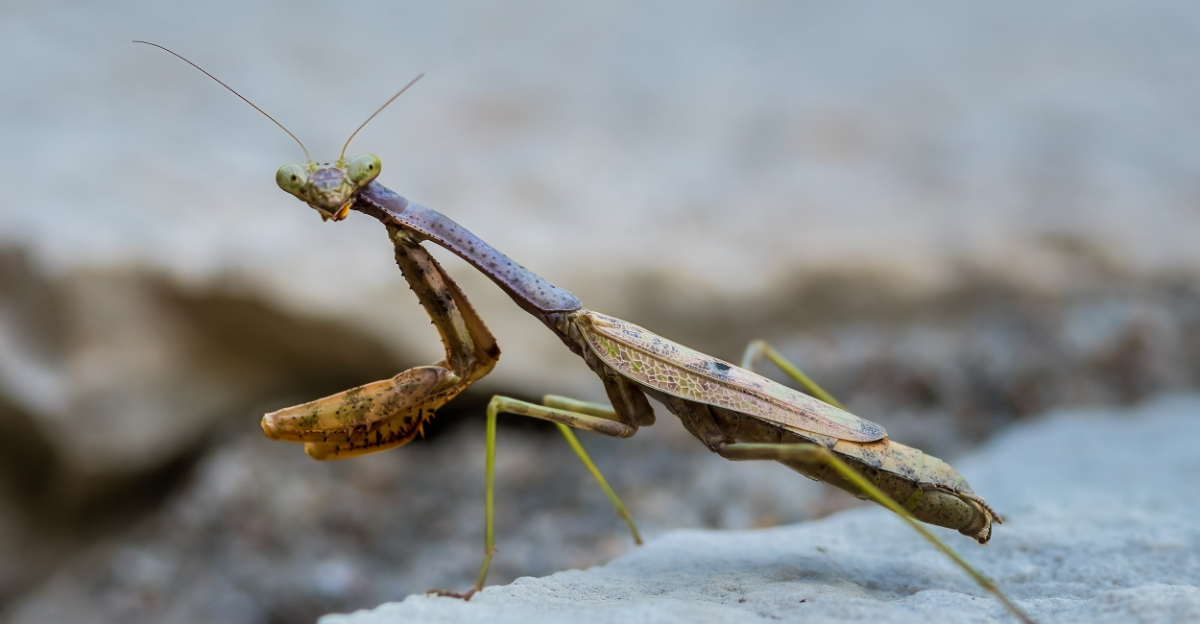 Carolina Mantis on a rock