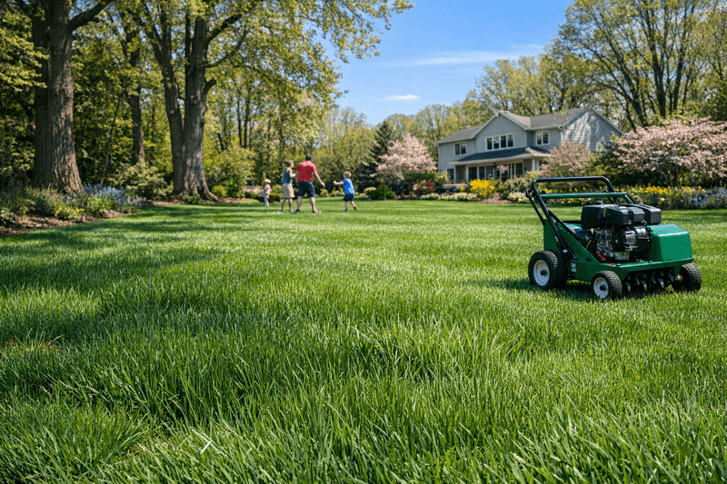 A Clean Mowed Buffer Inside The Barrier