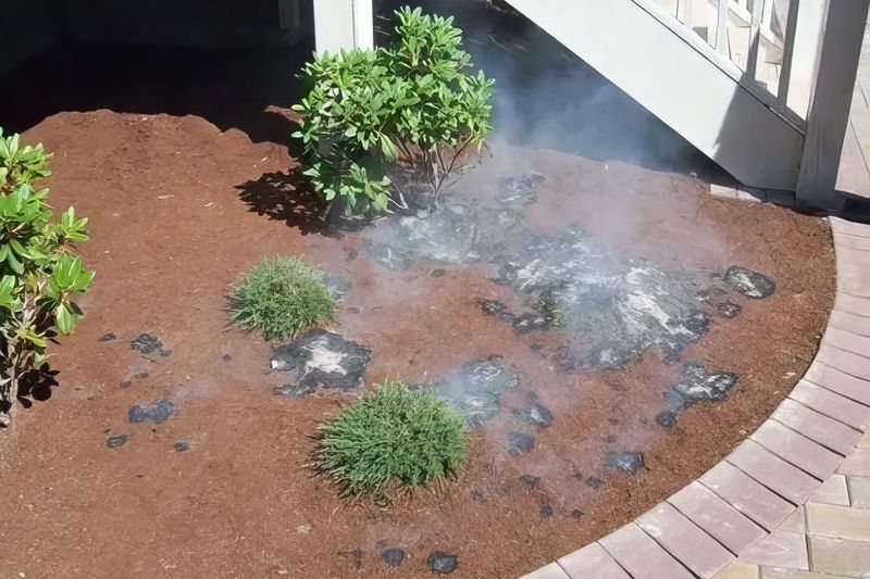 Combustible Mulch Near The House Raises Risk