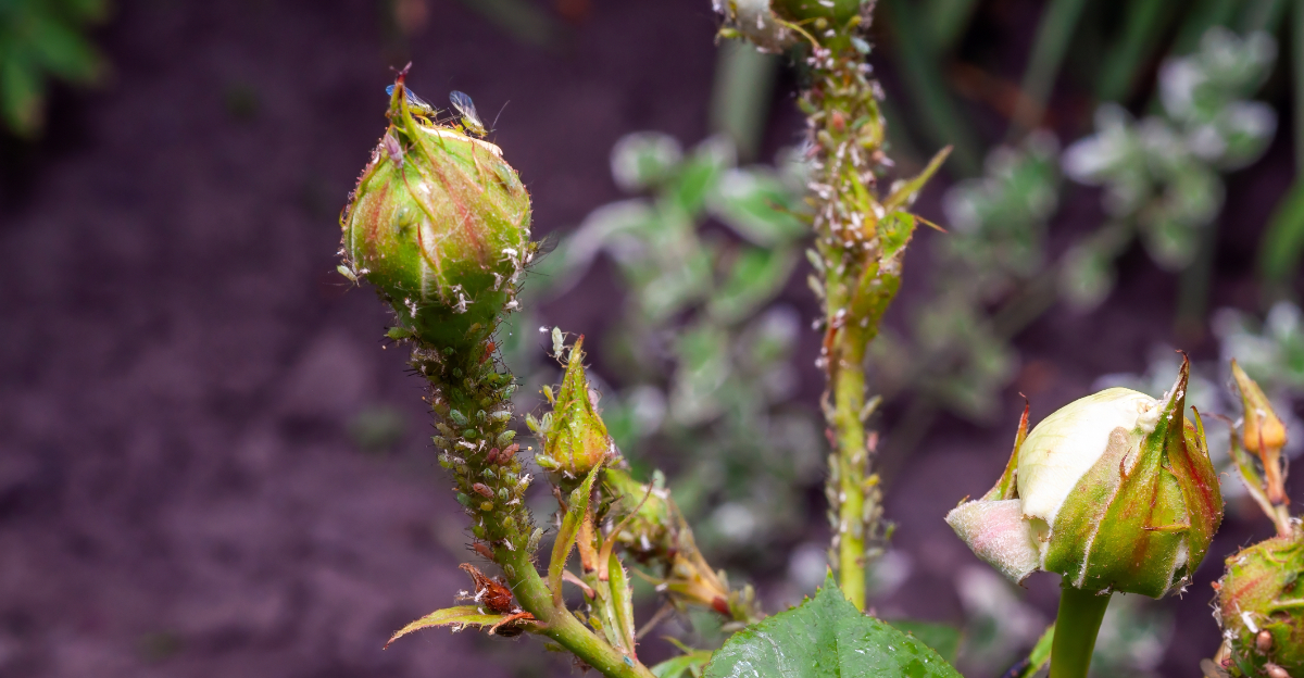 rose buds aphids