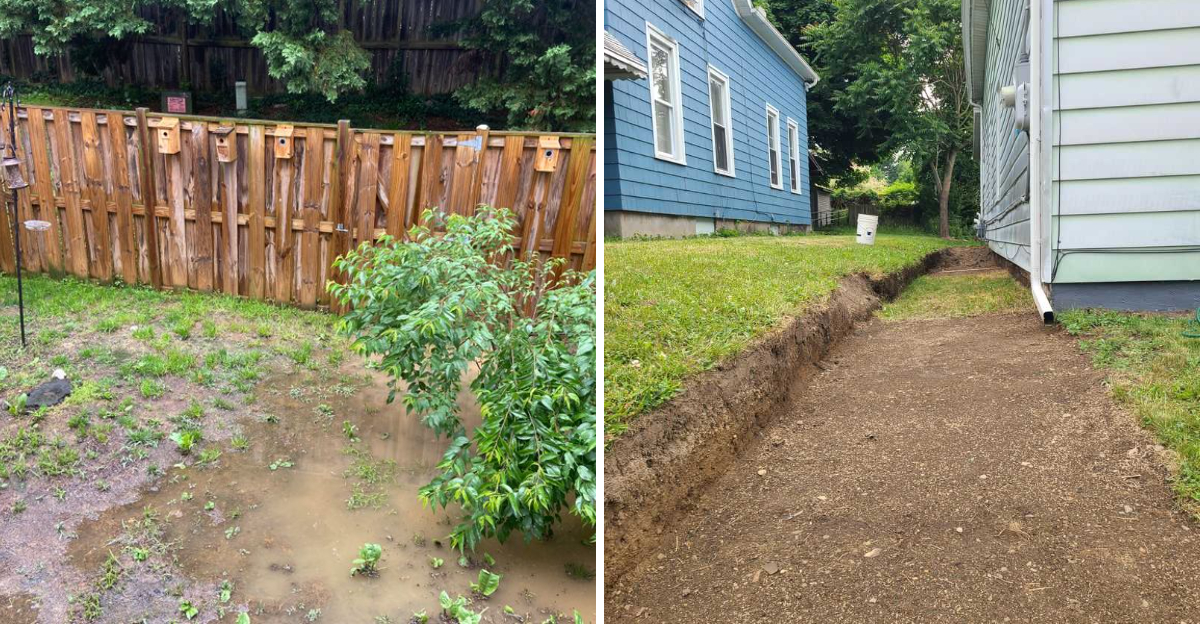 drainage fix in a yard