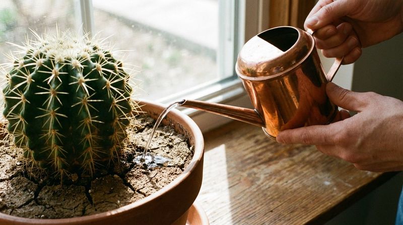 Keep Water Away From The Cactus Crown And Base