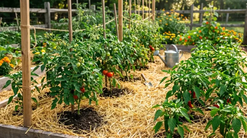 Mulch Helps Morning Water Last Longer