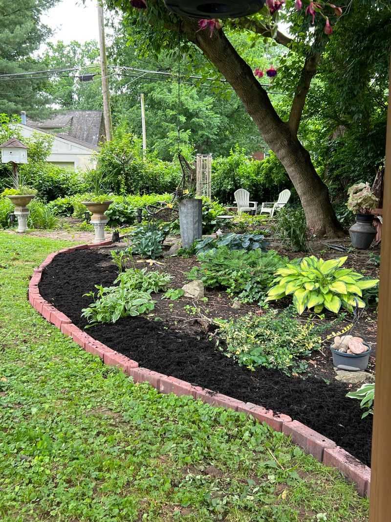 No Physical Edge Means Mulch Leaks Off Beds With Rains