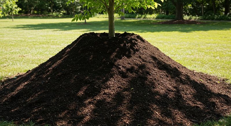Piling Mulch Against Tree Trunks And Root Flares