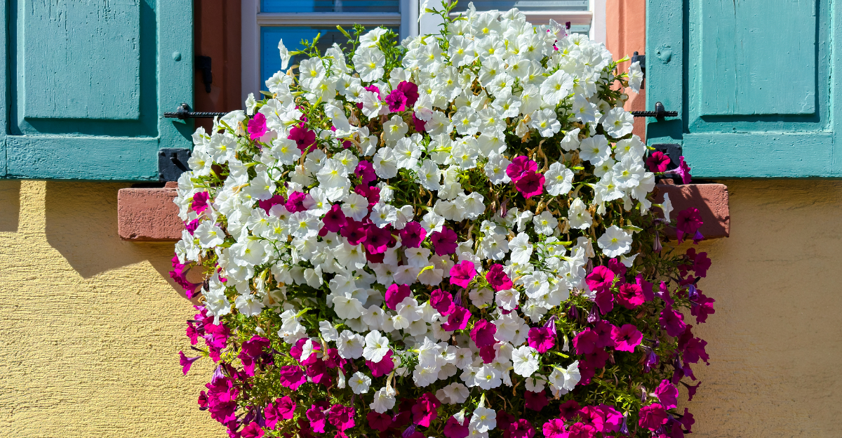 petunia on window