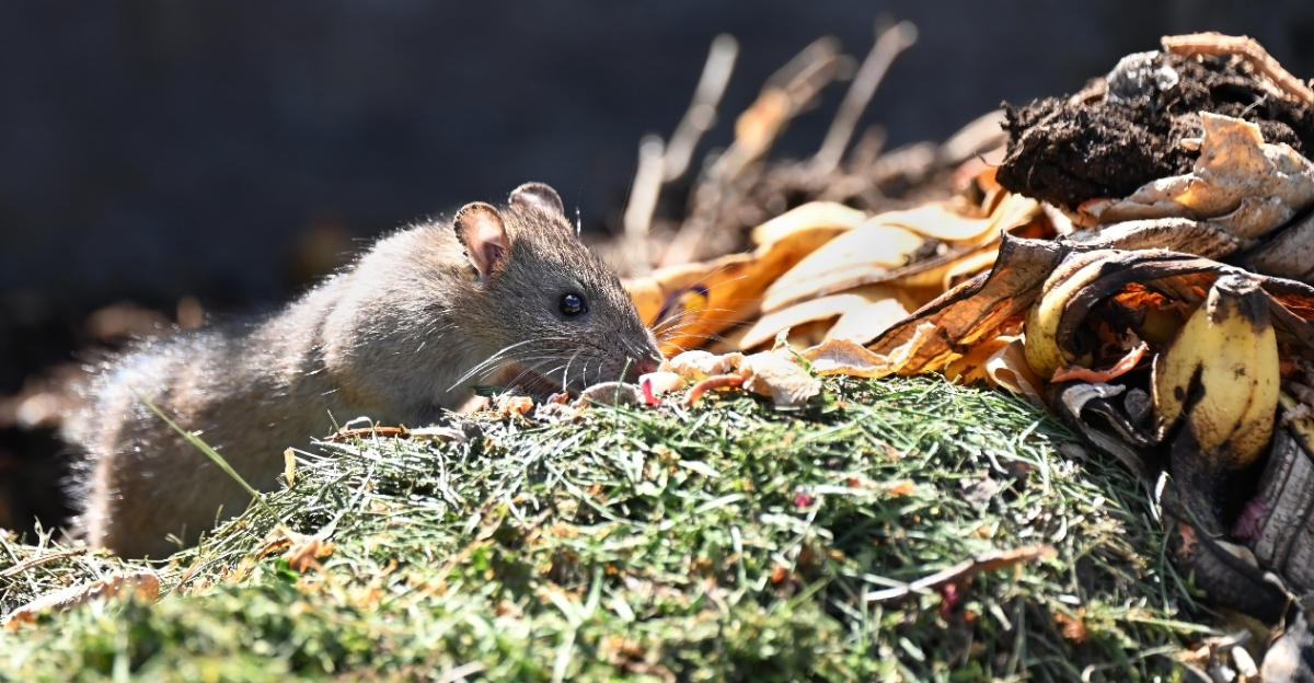 rat in compost