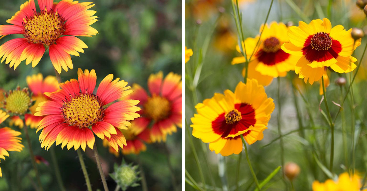 indian blanket and plain coreopsis
