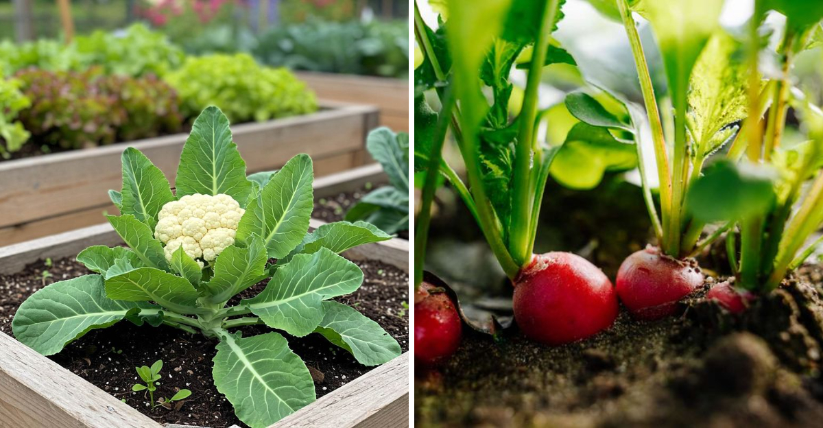 cauliflower and radishes